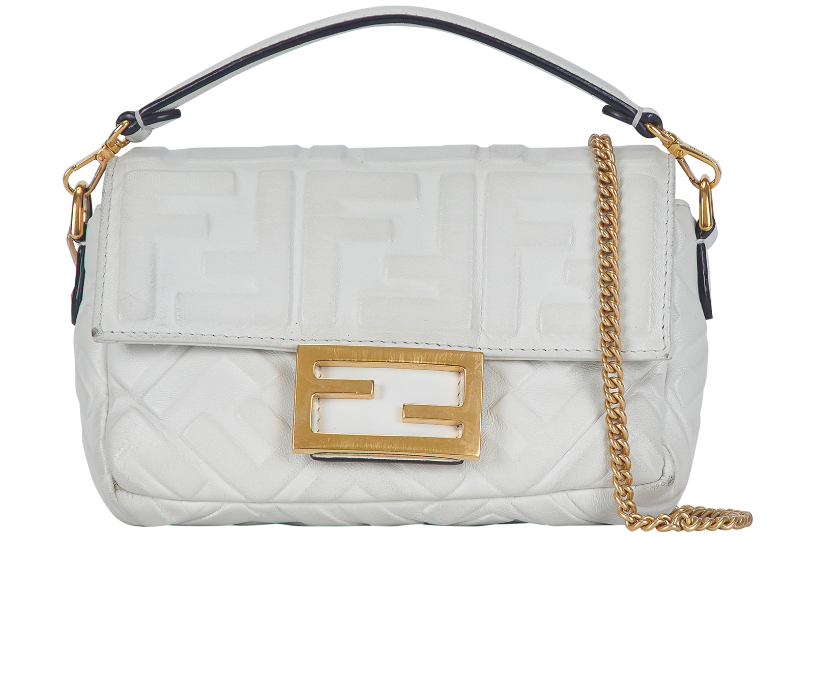 Fendi mini baguette clearance white